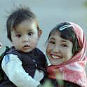 Afghan girl with child
